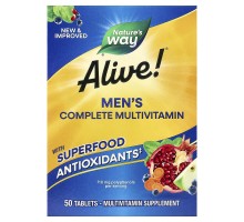Комплекс мультивітамінів для чоловіків, підтримка енергії Alive! Nature's Way 50 таблеток