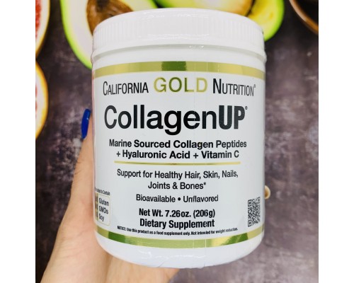 California Gold Nutrition, CollagenUP, морський колаген, гіалуронова кислота та вітамін C, 206 г California Gold Nutrition, CollagenUP, морський колаген, гіалуронова кислота та вітамін C, 206 г