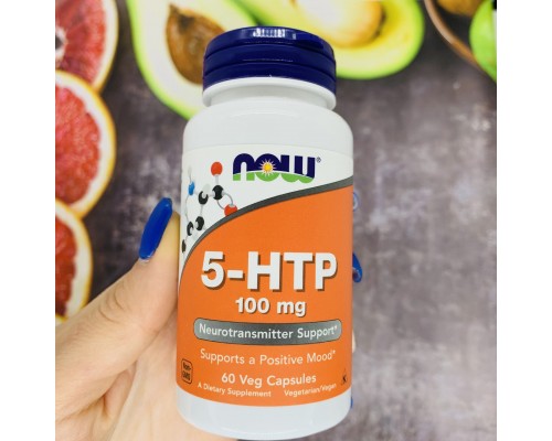 Now Foods, 5-HTP гідрокситриптофан, 100 мг, 60 вегетаріанських капсул Now Foods, 5-HTP гідрокситриптофан, 100 мг, 60 вегетаріанських капсул