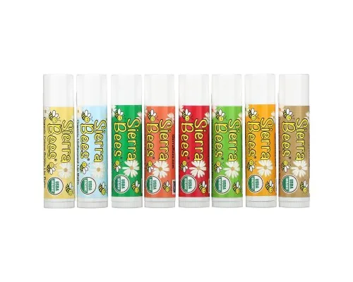 Бальзами для губ різні Sierra Bees (Lip Balm) 8 шт. по 4.25 г Бальзами для губ різні Sierra Bees (Lip Balm) 8 шт. по 4.25 г
