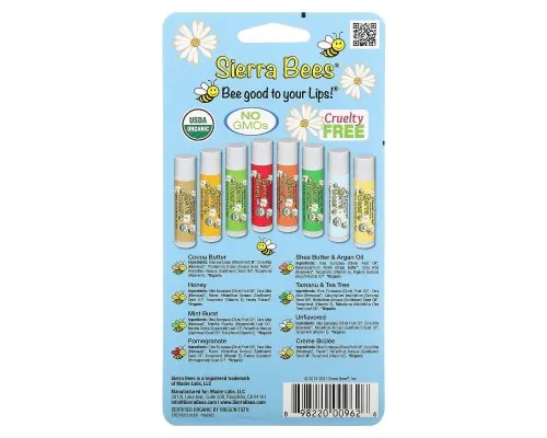 Бальзами для губ різні Sierra Bees (Lip Balm) 8 шт. по 4.25 г Бальзами для губ різні Sierra Bees (Lip Balm) 8 шт. по 4.25 г