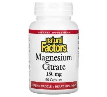 Цитрат магнію, Natural Factors, 150 мг, 90 капсул