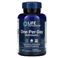 Мультивітаміни та мінерали Life Extension (One-Per-Day High Potency Multivitamin & Mineral) 60 таблеток