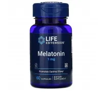 Мелатонін, Melatonin, Life Extension, 1 мг, 60 капсул