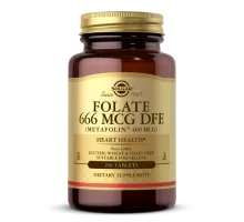 Фолієва кислота метафолін Solgar (Folate DFE) 666 мкг 100 таблеток