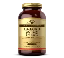 Омега-3 ЕПК та ДГК потрійна сила Solgar (Omega 3 EPA & DHA) 950 мг 100 капсул