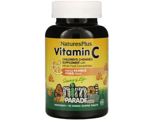 Витамин С для детей Nature's Plus (Children's chewable vitamin C, animal parade) 250 мг 90 жевательных таблеток со вкусом апельсина Витамин С для детей Nature's Plus (Children's chewable vitamin C, animal parade) 250 мг 90 жевательных таблеток со вкусом апельсина