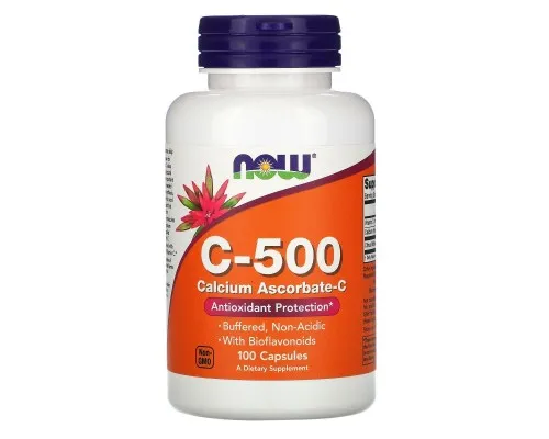 Вітамін C-500 аскорбат кальцію Now Foods (Calcium Ascorbate-C) 500 мг 100 капсул Вітамін C-500 аскорбат кальцію Now Foods (Calcium Ascorbate-C) 500 мг 100 капсул