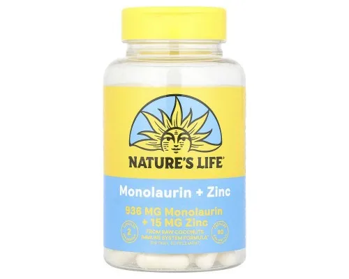 Монолаурин з Цинком Nature's Life 90 капсул Монолаурин з Цинком Nature's Life 90 капсул