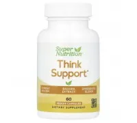 Поддержка мышления, Гинкго Билоба, Бакопа, Ферменты Super Nutrition 60 вегетарианских капсул