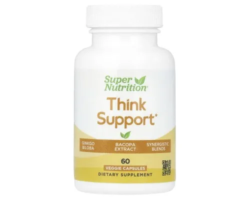 Поддержка мышления, Гинкго Билоба, Бакопа, Ферменты Super Nutrition 60 вегетарианских капсул Поддержка мышления, Гинкго Билоба, Бакопа, Ферменты Super Nutrition 60 вегетарианских капсул