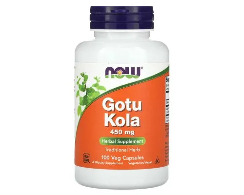 Готу Кола Now Foods 450 мг, 100 растительных капсул Готу Кола Now Foods 450 мг, 100 растительных капсул