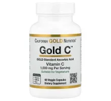 Витамин С класса USP California Gold Nutrition (Gold C) 1000 мг, 60 вегетарианских капсул